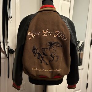 Avec Les Filles Brown and Black Bomber Jacket